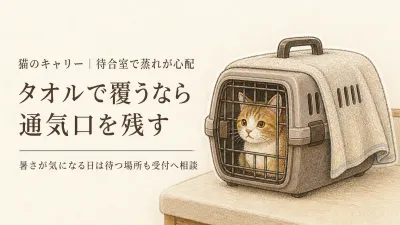 猫のキャリーを待合室で覆うと蒸れる？タオルのかけ方と病院で待たない選択