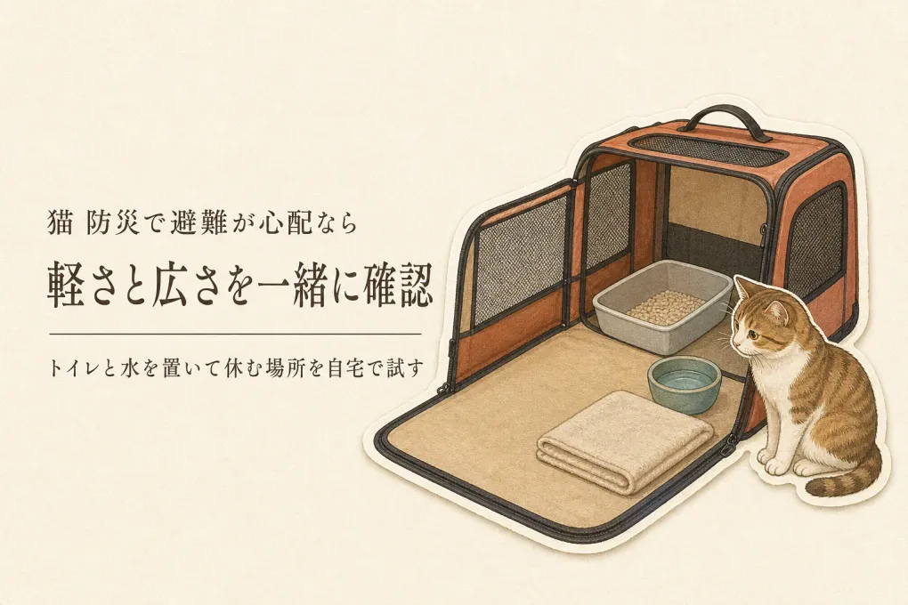 猫の防災用折りたたみケージは軽さと広さを両立できる？避難所での選び方