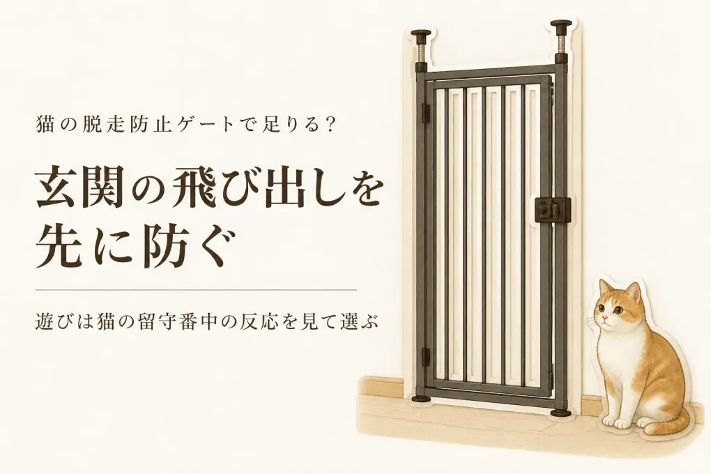 猫の脱走防止ゲートだけで足りる？玄関対策と留守番中の遊びを分けて考える
