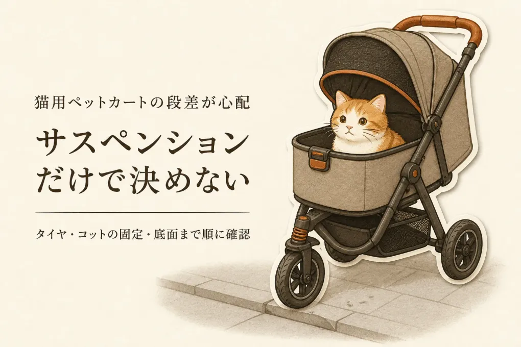 猫用ペットカートはサスペンションで段差に強い？安定性を見分けるポイント
