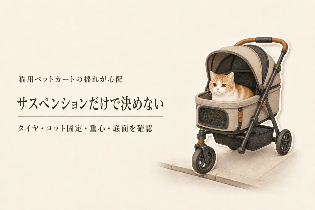 猫用ペットカートはサスペンションで揺れにくい？段差に強い選び方