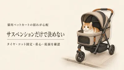 猫用ペットカートはサスペンションで揺れにくい？段差に強い選び方